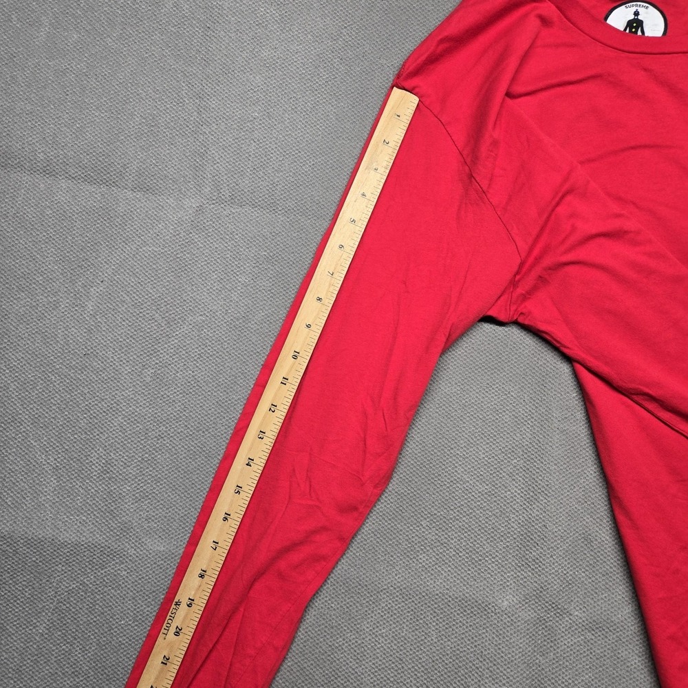 Supreme Shirt Mens XL Red Long Sleeve Social‎ Anxiety Embroidered Logo Tee - Picture 15 of 16